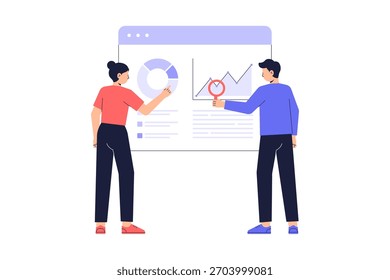 Business Data Analysis Dashboard Illustration