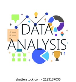 Business data analysis and effective management concept.  Logic thinking. Working with analytics. Flat vector illustration isolated on white background