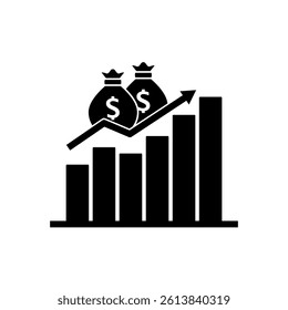 Business data analysis graph icon