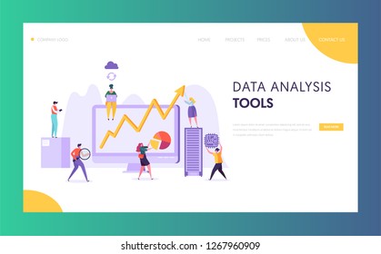 Business Data Analysis Software Landing Page. Marketing Strategy Development for Market Analyzing by Creative Character. Neural Network Concept for Website or Web Page. Flat Vector Illustration Business Data Analysis Software Landing Page. Marketing Strategy Development for Market Analyzing by Creative Character. Neural Network Concept for Website or Web Page. Flat Vector Illustration