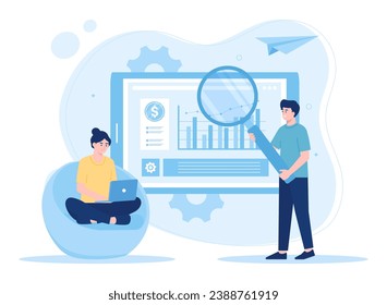 business data analysis trending concept flat illustration