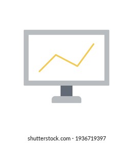 business data Analytics and graph icon in color icon, isolated on white background 