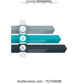 Business data, chart. Abstract elements of graph, diagram with 3 steps, strategy, options, parts or processes. Vector business template for presentation. Creative concept for infographic.