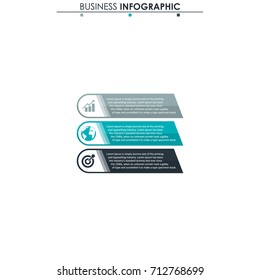Business data, chart. Abstract elements of graph, diagram with 3 steps, strategy, options, parts or processes. Vector business template for presentation. Creative concept for infographic.