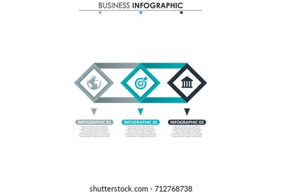 Business data, chart. Abstract elements of graph, diagram with 3 steps, strategy, options, parts or processes. Vector business template for presentation. Creative concept for infographic.