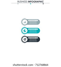 Business data, chart. Abstract elements of graph, diagram with 3 steps, strategy, options, parts or processes. Vector business template for presentation. Creative concept for infographic.