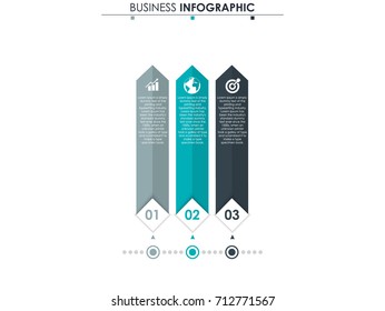 Business data, chart. Abstract elements of graph, diagram with 3 steps, strategy, options, parts or processes. Vector business template for presentation. Creative concept for infographic.