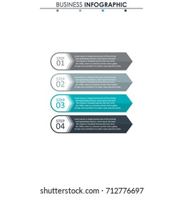 Business data, chart. Abstract elements of graph, diagram with 4 steps, strategy, options, parts or processes. Vector business template for presentation. Creative concept for infographic.