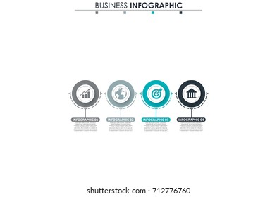 Business data, chart. Abstract elements of graph, diagram with 4 steps, strategy, options, parts or processes. Vector business template for presentation. Creative concept for infographic.