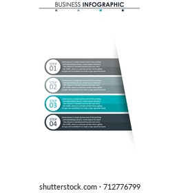 Business data, chart. Abstract elements of graph, diagram with 4 steps, strategy, options, parts or processes. Vector business template for presentation. Creative concept for infographic.