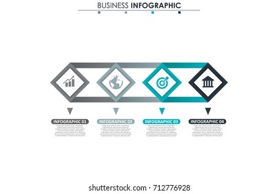 Business data, chart. Abstract elements of graph, diagram with 4 steps, strategy, options, parts or processes. Vector business template for presentation. Creative concept for infographic.