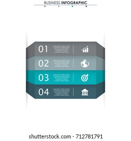 Business data, chart. Abstract elements of graph, diagram with 4 steps, strategy, options, parts or processes. Vector business template for presentation. Creative concept for infographic.