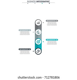 Business data, chart. Abstract elements of graph, diagram with 4 steps, strategy, options, parts or processes. Vector business template for presentation. Creative concept for infographic.