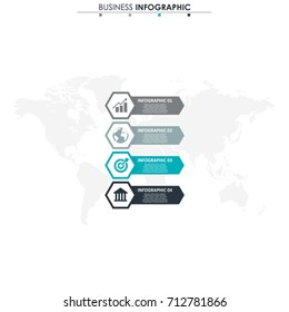 Business data, chart. Abstract elements of graph, diagram with 4 steps, strategy, options, parts or processes. Vector business template for presentation. Creative concept for infographic.