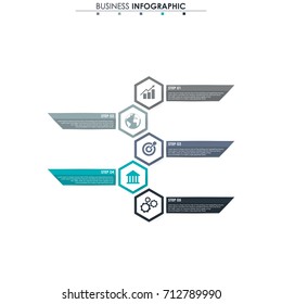 Business data, chart. Abstract elements of graph, diagram with 5 steps, strategy, options, parts or processes. Vector business template for presentation. Creative concept for infographic.