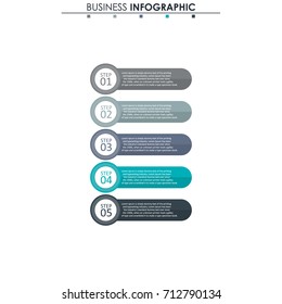Business data, chart. Abstract elements of graph, diagram with 5 steps, strategy, options, parts or processes. Vector business template for presentation. Creative concept for infographic.