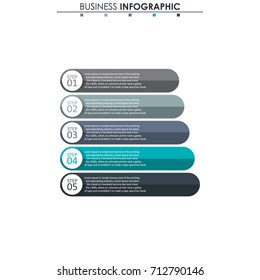 Business data, chart. Abstract elements of graph, diagram with 5 steps, strategy, options, parts or processes. Vector business template for presentation. Creative concept for infographic.
