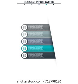 Business data, chart. Abstract elements of graph, diagram with 5 steps, strategy, options, parts or processes. Vector business template for presentation. Creative concept for infographic.