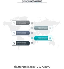 Business data, chart. Abstract elements of graph, diagram with 5 steps, strategy, options, parts or processes. Vector business template for presentation. Creative concept for infographic.