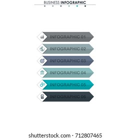 Business data, chart. Abstract elements of graph, diagram with 6 steps, strategy, options, parts or processes. Vector business template for presentation. Creative concept for infographic.