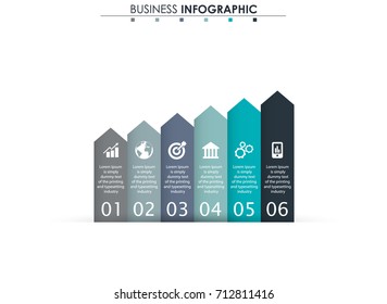Business data, chart. Abstract elements of graph, diagram with 6 steps, strategy, options, parts or processes. Vector business template for presentation. Creative concept for infographic.