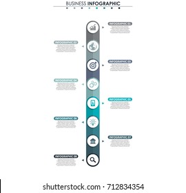 Business data, chart. Abstract elements of graph, diagram with 8 steps, strategy, options, parts or processes. Vector business template for presentation. Creative concept for infographic.