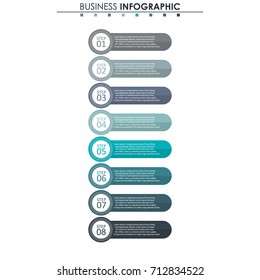 Business data, chart. Abstract elements of graph, diagram with 8 steps, strategy, options, parts or processes. Vector business template for presentation. Creative concept for infographic.