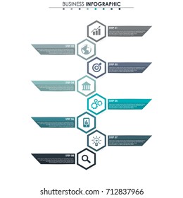 Business data, chart. Abstract elements of graph, diagram with 8 steps, strategy, options, parts or processes. Vector business template for presentation. Creative concept for infographic.