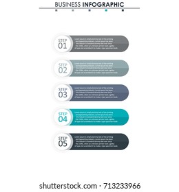 Business data, chart. Abstract elements of graph, diagram with 5 steps, strategy, options, parts or processes. Vector business template for presentation. Creative concept for infographic.