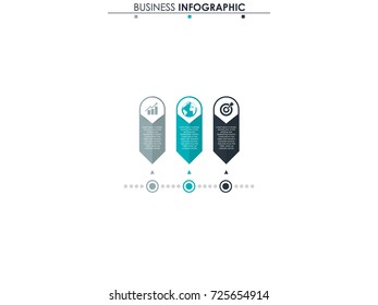 Business data, chart. Abstract elements of graph, diagram with 3 steps, strategy, options, parts or processes. Vector business template for presentation. Creative concept for infographic.