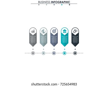 Business data, chart. Abstract elements of graph, diagram with 5 steps, strategy, options, parts or processes. Vector business template for presentation. Creative concept for infographic.