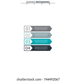 Business data, chart. Abstract elements of graph, diagram with 4 steps, strategy, options, parts or processes. Vector business template for presentation. Creative concept for infographic.