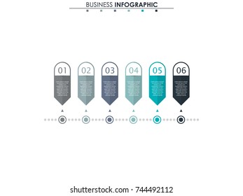Business data, chart. Abstract elements of graph, diagram with 6 steps, strategy, options, parts or processes. Vector business template for presentation. Creative concept for infographic.
