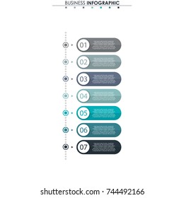
Business data, chart. Abstract elements of graph, diagram with 7 steps, strategy, options, parts or processes. Vector business template for presentation. Creative concept for infographic.