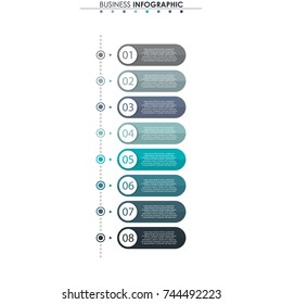 
Business data, chart. Abstract elements of graph, diagram with 8 steps, strategy, options, parts or processes. Vector business template for presentation. Creative concept for infographic.