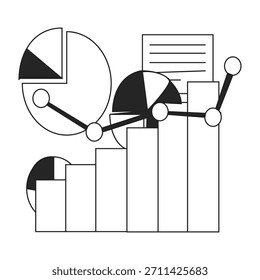 Ilustración de gráfico y gráfico de datos empresariales