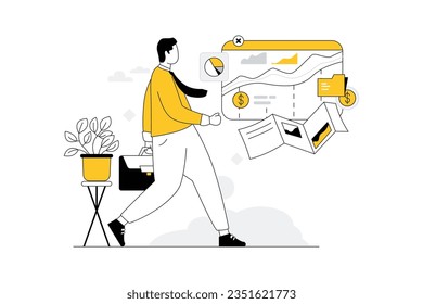 Business Data Custodian Vectors Illustration Flat