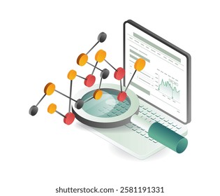 Business data development management illustration concept