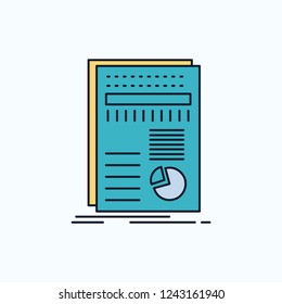 business, data, finance, report, statistics Flat Icon. green and Yellow sign and symbols for website and Mobile appliation. vector illustration