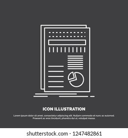 business, data, finance, report, statistics Icon. Line vector symbol for UI and UX, website or mobile application