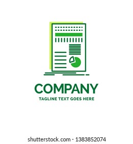 business, data, finance, report, statistics Flat Business Logo template. Creative Green Brand Name Design.