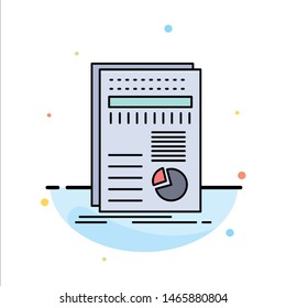 business, data, finance, report, statistics Flat Color Icon Vector. Vector Icon Template background
