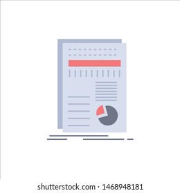 business, data, finance, report, statistics Flat Color Icon Vector. Vector Icon Template background