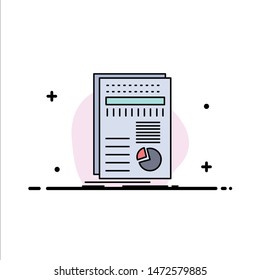 business, data, finance, report, statistics Flat Color Icon Vector