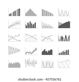 Business data graph analytics vector elements