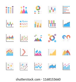 Business Data Graph and Charts Icon Set 