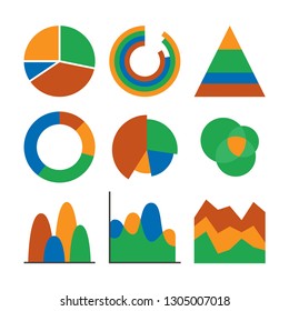 Business data graphs. Vector financial and marketing charts.