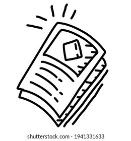 Business data hand drawn icon design, outline black, doodle icon, vector icon.