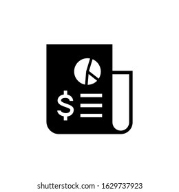 Business data icon in black flat shape icon style design isolated on white background