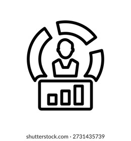 Business data icon, Line Vector graphics